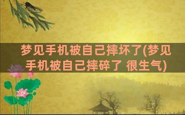 梦见手机被自己摔坏了(梦见手机被自己摔碎了 很生气)